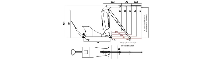 Hydrobull小型配重液壓小吊車(chē)尺寸圖